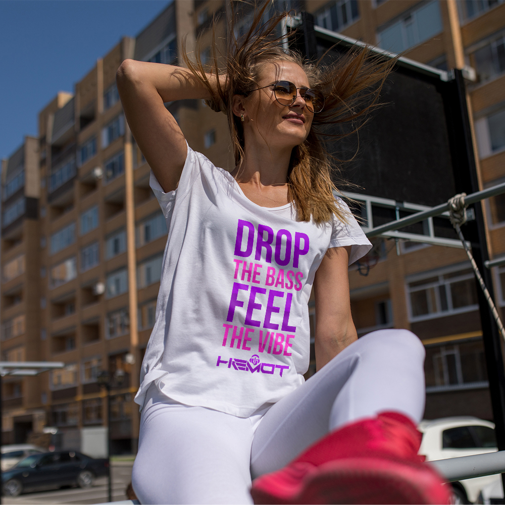 Tričko s potiskem DROP THE BASS PINKY GIRL