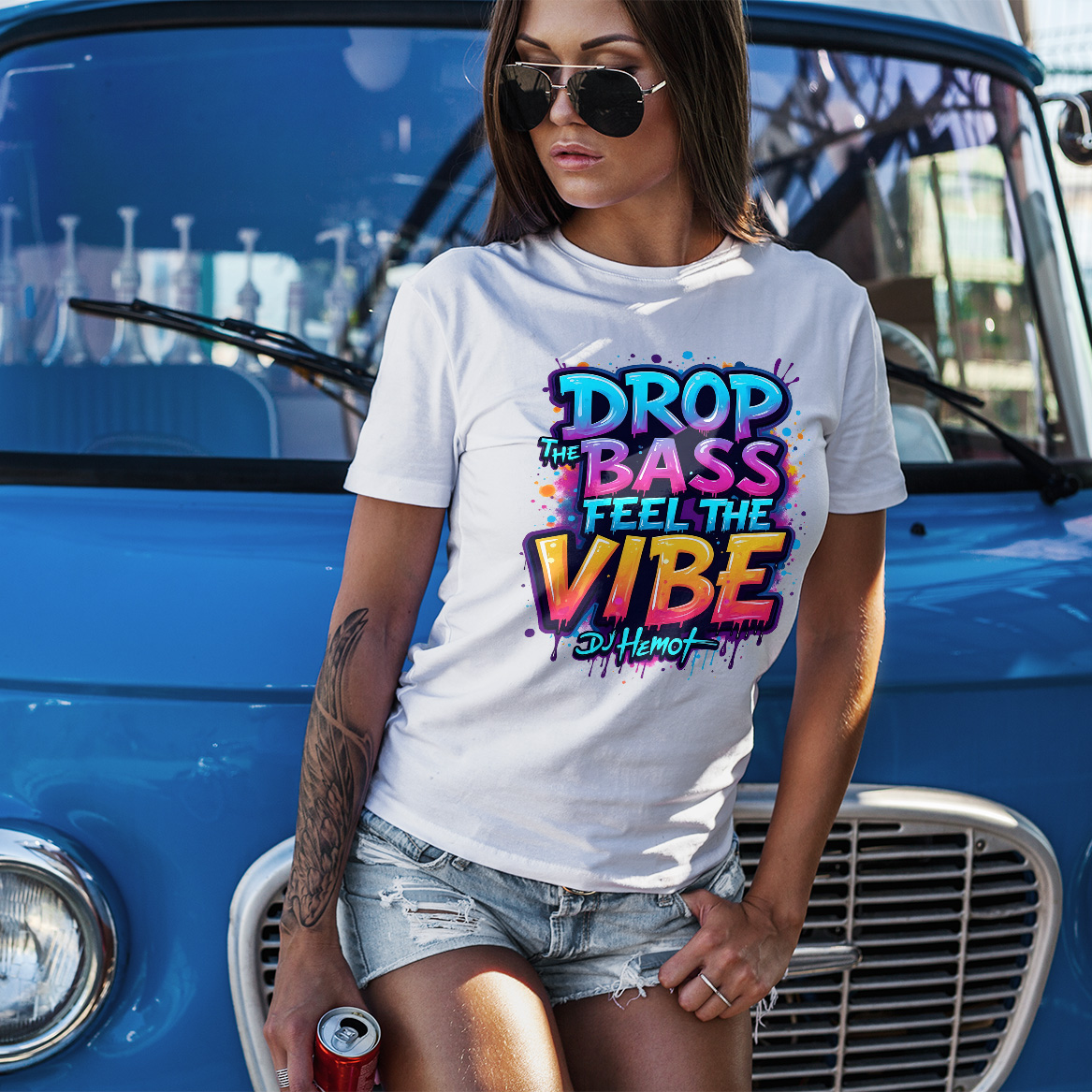 Tričko s potiskem DROP THE BASS - SUMMER FEST