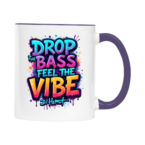 Hrnek malý barevný s potiskem DJ HEMOT - drop the bass